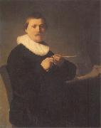 REMBRANDT Harmenszoon van Rijn A Man Sharpening a Quill Spain oil painting artist
